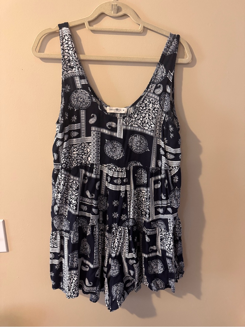 Natural Life Romper- Navy/White - size medium